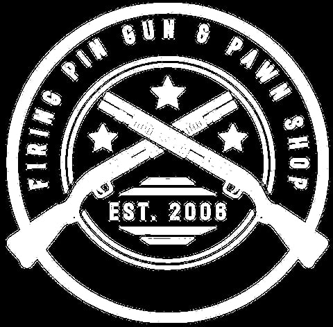 Furio Gun & Pawn Shop logo with crossed rifles, stars, and established 2008 date on black background